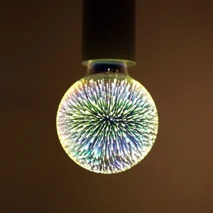 A60 5W E27 LED 3D Light Bulb Creative Colorful Lamp Fireworks Ball Light for Home Bar Cafe Party Wedding Christmas Lamp