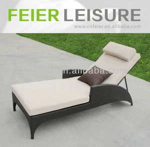A6017 outdoor lounge wicker lounge bed rattan day bed
