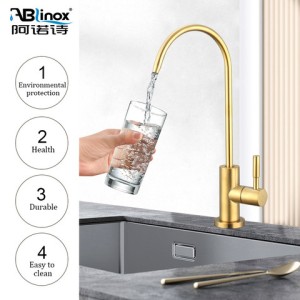 ABLinox Manufacturer Direct New Style Kitchen Mixer Stainless Steel Satin Gold Single Handle Faucet