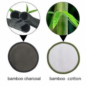 Accept OEM 100% Recyclable Material Face Cleaning Pads Bamboo Cotton Charcoal Reusable Makeup Remover Pads