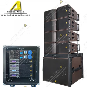 ACTPRO audio double 8 inch line array system 8 pcs KR208 2 pcs SB18 LA8 amplifier 8 inch line array set