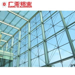 Aluminum architectural structural frameless facade glass curtain wall for commercial building