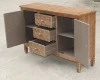 American country antique wooden design furniture 3 drawers 2 door wooden file cabinet living room cabinet