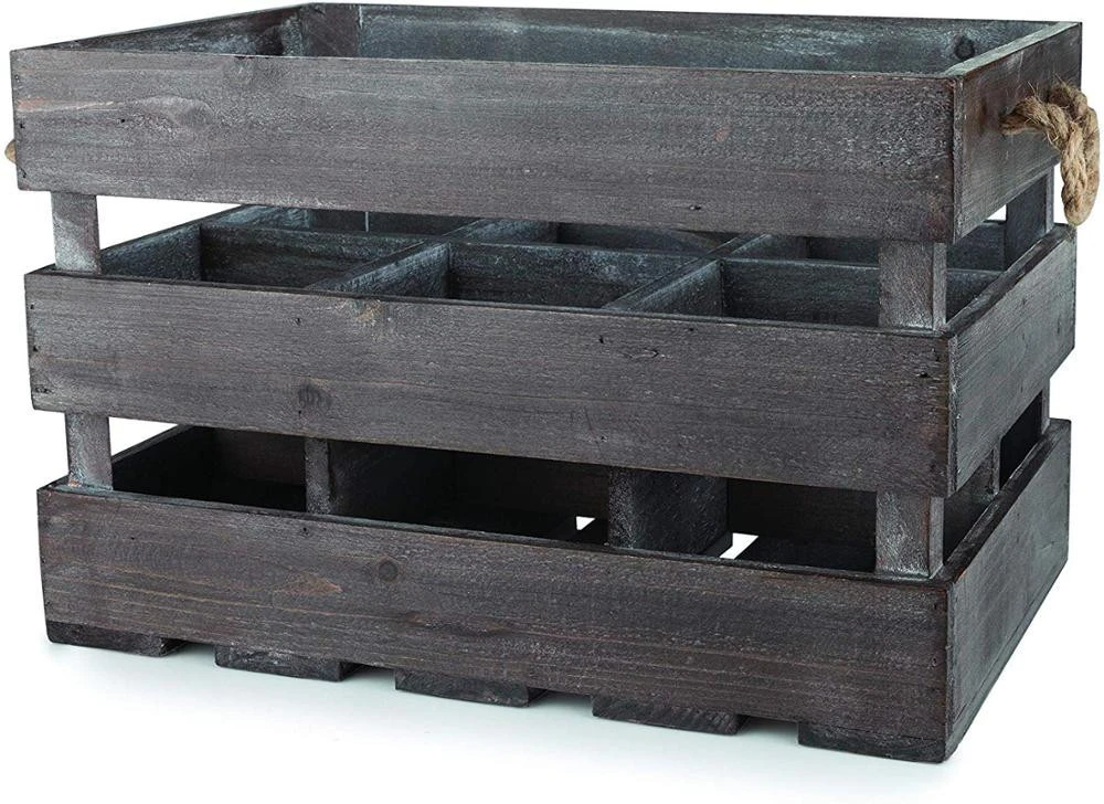 Antique wooden wine crate for wine bottles