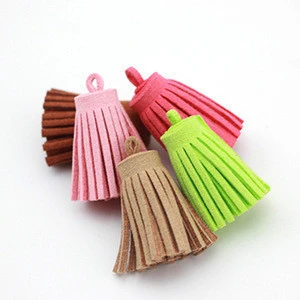 Assorted Colors Suede Leather Tassels Fringe Charms Accessories for DIY Suede leather Tassel