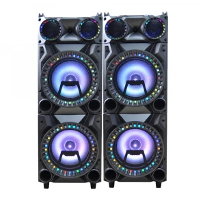AUDMIC AC Power 300W 12 inch Bass PA Audio Karaoke Music Speakers System with Bluetooth Microphone Jack