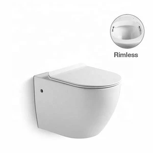 B8831 European Style Glossy Color Rimless Wall Mounted Toilet Bowl