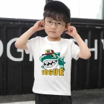 baby boy clothes Shark printing cotton pull collar short-sleeved T-shirt boys wear new tide boy shirt kids summer dress