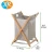 Import Bamboo Laundry Hamper Sorter Cart Folding Clothes Basket Storage with Poly Cotton Liner Fabric Bag from China