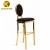Import Bar furniture gold stainless steel high chair green fabric bar chairs modern style design bar stools for hotel from China