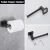 Import bathroom decor accessories shower and China home sanitary fittings matte Black Zinc toilet hardware 4 piece pcs set of Washroom from China
