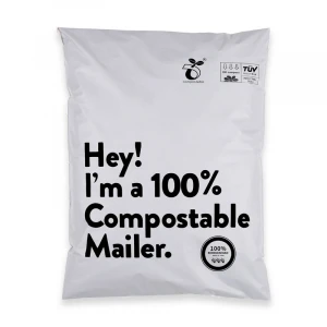 BE01 Biodegradable mailing plastic bag Compostable black mail bags custom printing