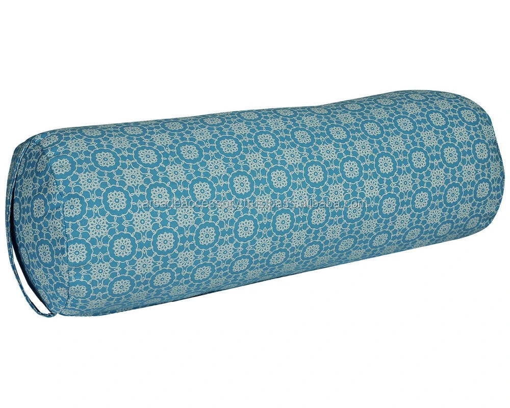 Best bulk seller Cylindrical shape cotton or buckwheat filled Printed Yoga meditation Bolster pillow
