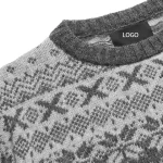 Best Quality Winter Wear Warm Navy and White 100% Wool Sweater Heavy Knit Sweater Pattern Sweater Customize for Men