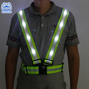 Best Selling Products Yellow Warning LED Reflective Safety Vest For Night Running and Cycling etc