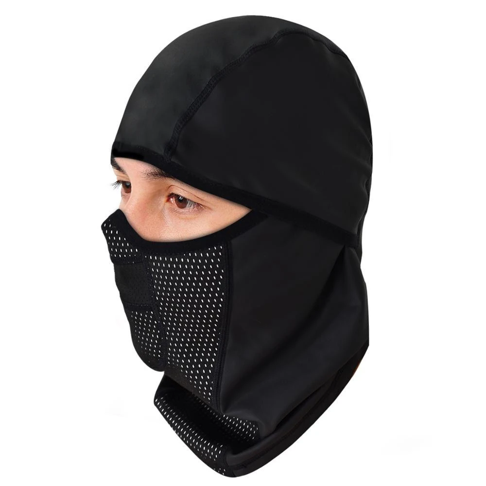 Bicycle Thermal Fleece Hat headset Winter warm Full Face Mask Neck Cap Cycling Windproof Dustproof Masks Black Color Breathable