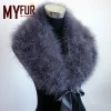 Big size fur collar made of real ostrich fashion ostrich feather trim