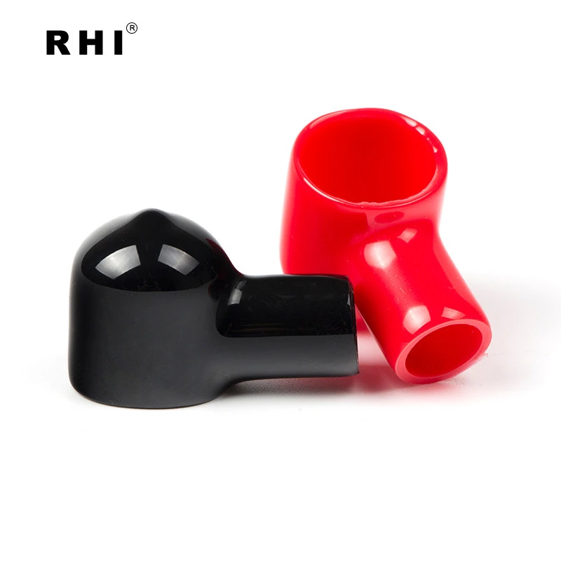 Black and red vinyl caps battery cable lug boot cover