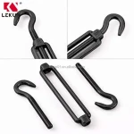 Black Turnbuckle M8 Stainless Steel Hook & Hook Turnbuckle for Wire Rope Tension Sun Shade Tent Installation