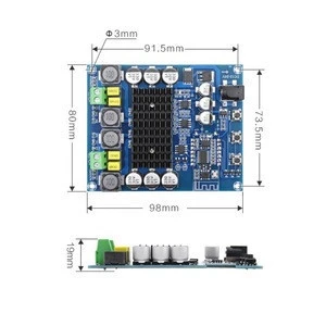 Bluetooth 5.0 Digital Power Amplifier Board TPA3116D2 2 Channel Stereo AMP Amplificador Home Theater Speaker Amplifier 50Wx2