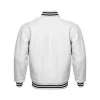 Branded Top Quality Custom Varsity Jackets with white leather sleeves and white wool body
