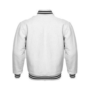 Branded Top Quality Custom Varsity Jackets with white leather sleeves and white wool body