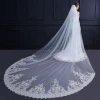 Bride veil Chapel wedding veil with sequined French lace sweeping bottom veil