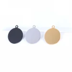 bulk custom metal necklace chain anodized aluminum round shape blank dog tag