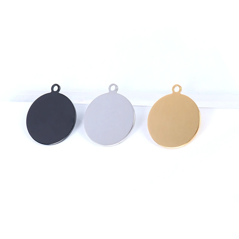 bulk custom metal necklace chain anodized aluminum round shape blank dog tag
