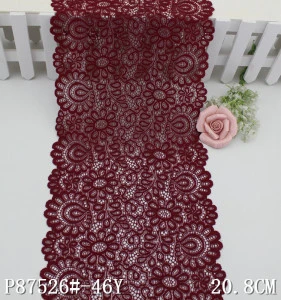 Burgundy 21cm stretch textile accessories garments lace