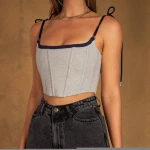 Cami Corset Boning Silk Satin Self Adjustable Bandage Crop Top Busiter Vintage Casual Outfits Streetwear Top