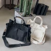 Canvas bag female Korean ins simple wild multi-pocket handbag messenger bag large capacity shoulder bag