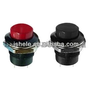 Car/Van/Lorry/Boat Momentary Push Button Switch 3A 25V Red/Black cut out:16mm