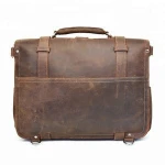 Causal Fashion Custom Real Leather 15 inch Laptop Shoulder Travel Messenger Bag