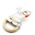 Import CE Hot selling cotton rabbit ears baby teether toys wooden teether ring from China