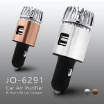 CE RoHS FCC Certified JO-6291 Car Air Purifier 2 USB ports Aluminum Car Charger 2018