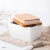 Import Ceramic Butter Dish cheese packaging butter Keeper container With Beech Wooden Lid and butter knife from China