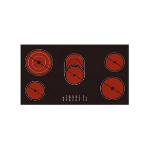 Ceramic Glass 5 Booster Burners cooker with smooth Surface Black 36 Inch Electric Cooktop