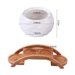 Ceramic White Mini Textured Succulent Plant Pot/Cactus Plant Pot with Bamboo Arched Tray