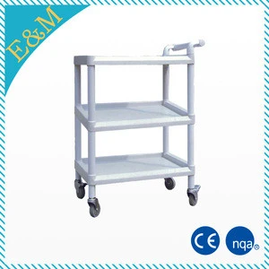 Cheap Hospital ABS Plastic Utility Trolley, medical nursing trolley/cart price