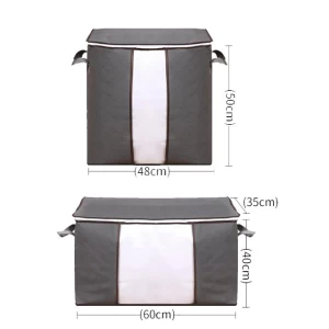 Cheap Price Foldable Thicken Non-Woven Canvas Fabric Clothes Quilt Storage Bag Organizer