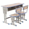 Cheap school desk and chair design study table for student double school desk with attached chair