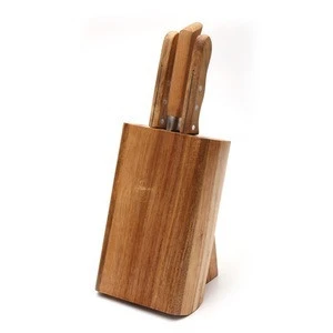 Cheap Wholesale Acacia Wood Slot Knife Block Holder Set