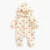 Import Cherry printed newborn baby long sleeve winter velour ruffle baby infant hooded romper from China