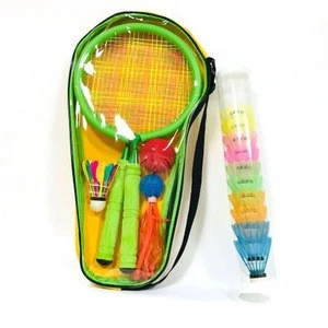 Children&#39;s badminton racket set new children&#39;s education toy round head feather tennis racket