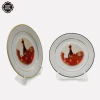 China market wholesale Dinner plates porcelain 8&quot; double golden rim plate with custom printed