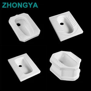 China supplier zhongya factory cheap ceramic squatting toilet bathroom with S-band water closet pan
