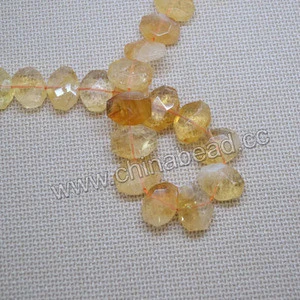 Chinese natural gemstone rondelle beads citrine stone prices