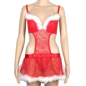 Christmas hot selling sexy women sleepwear sexy lingerie babydoll