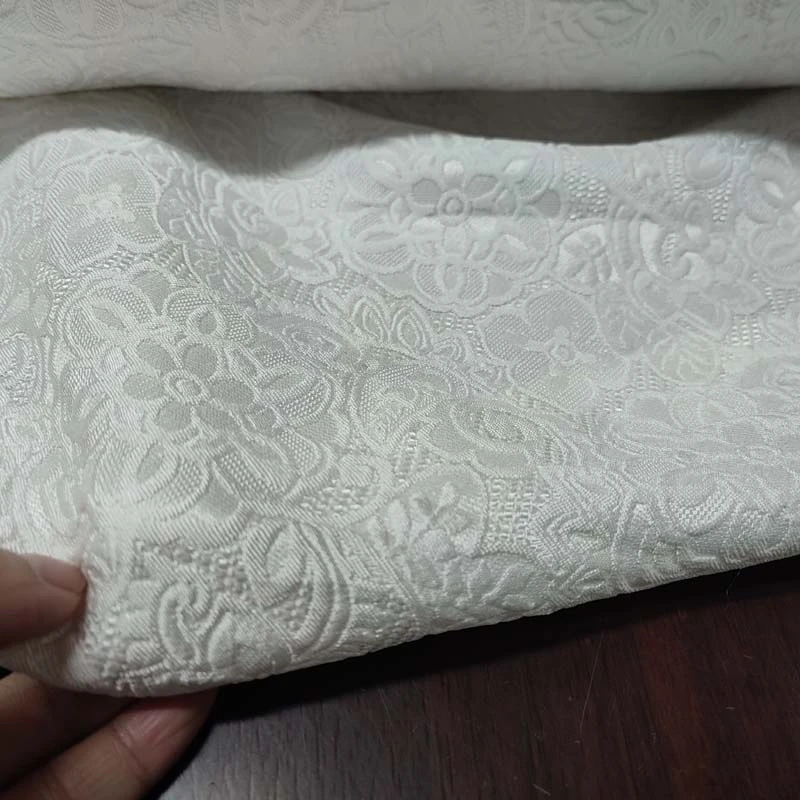 cloque jacquard silk fabric three dimensional  silk cotton jacquard fabric
